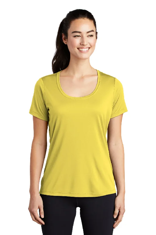 Sport-Tek Womens Moisture Wicking Short Sleeve Scoop Neck T-Shirt - Yellow - Closeout