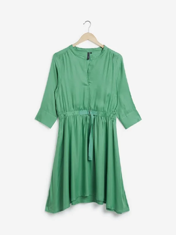 LOV Green Fit-And-Flare Isla Dress