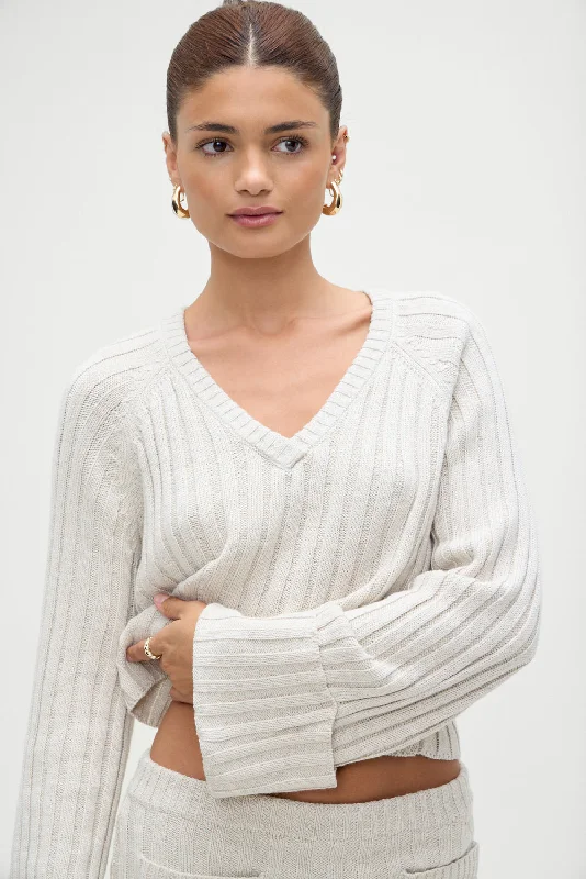 Ashton Cotton Knit Sweater - Cream