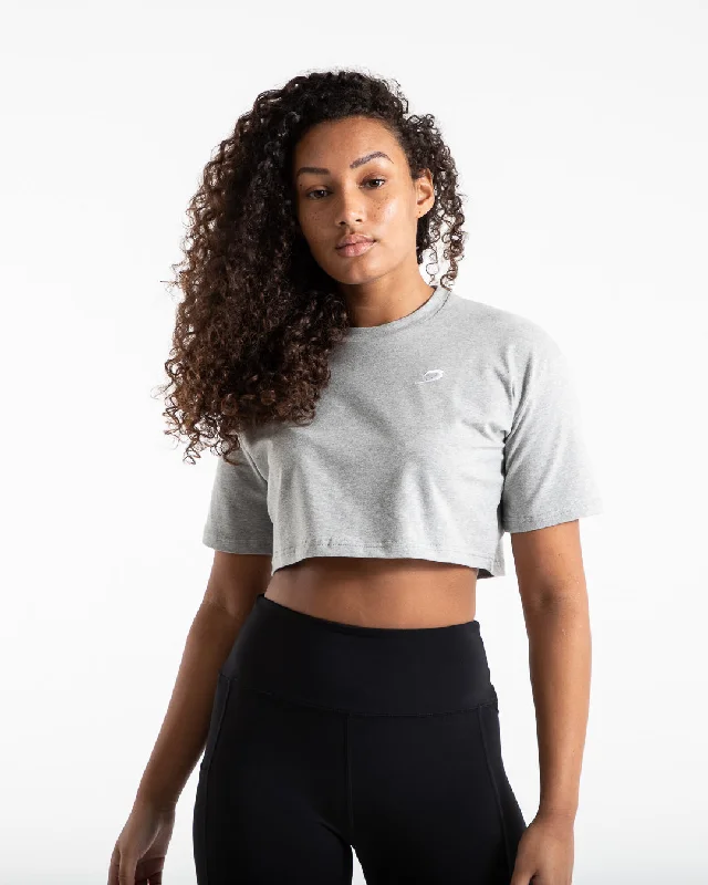 Cropped Strike T-Shirt - Grey