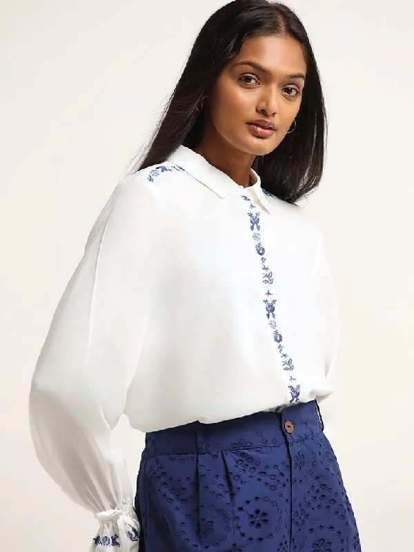 LOV White Embroidered Shirt