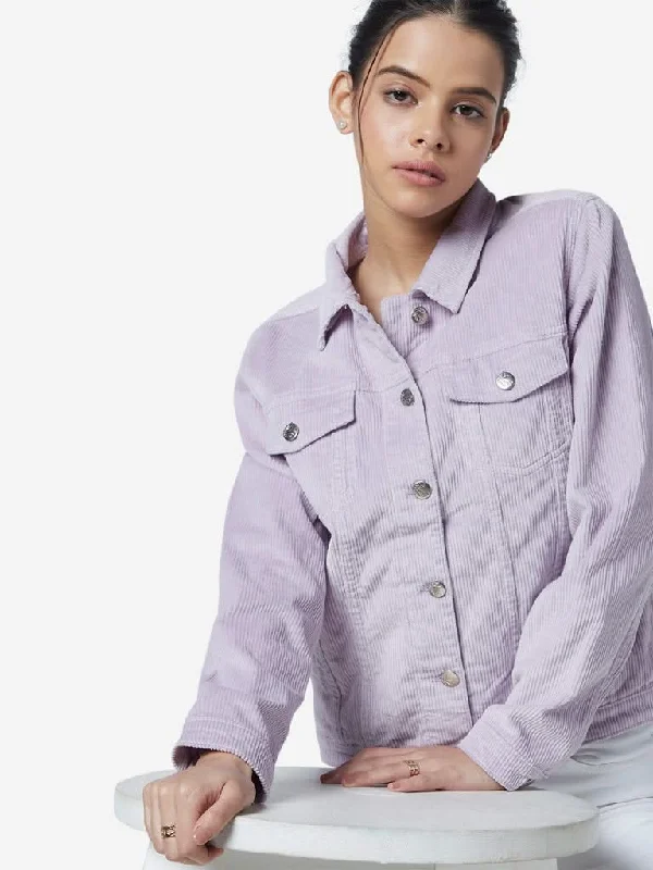 LOV Lilac Ribbed Shaina Jacket