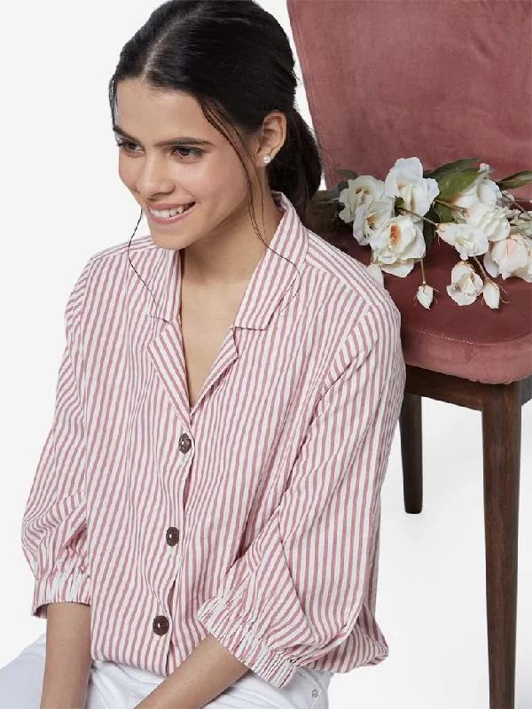 LOV Pink Striped Lulu Casual Shirt