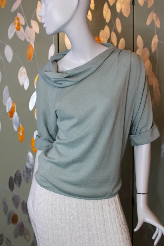 2000s Ungaro Robin's Egg Blue Wool + Silk Knit Top, Medium