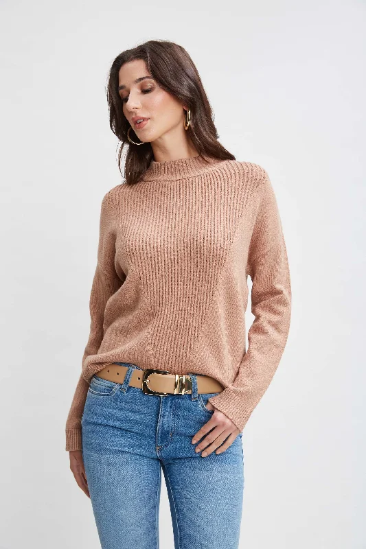 T-Tahari Mock Neck Rib Sweater