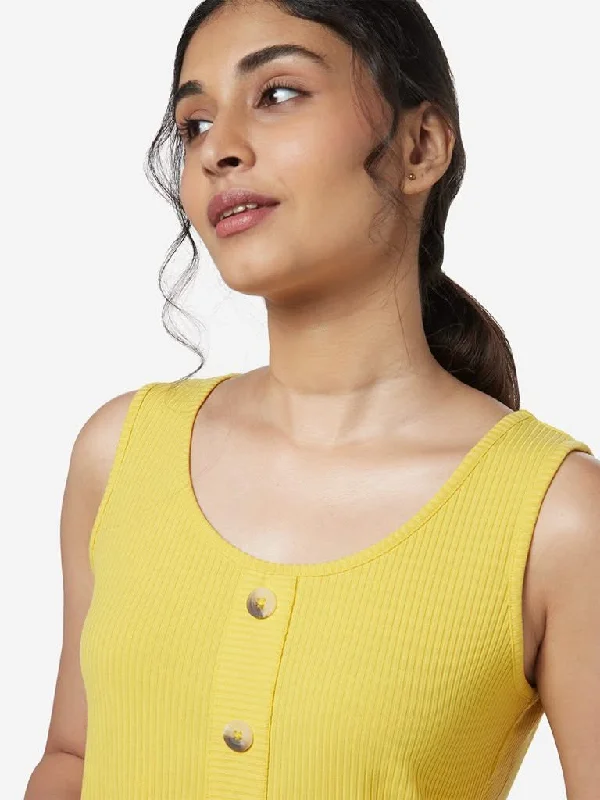 LOV Yellow Ribbed Tesia Top