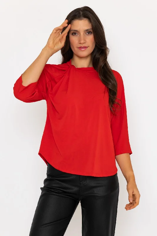 Red Neck Detail Helen Top