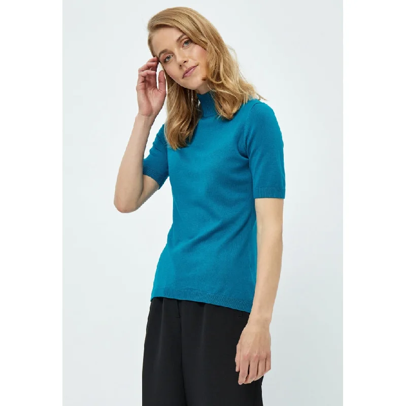 Evia Short Sleeve Knit Pullover - Crystal Teal