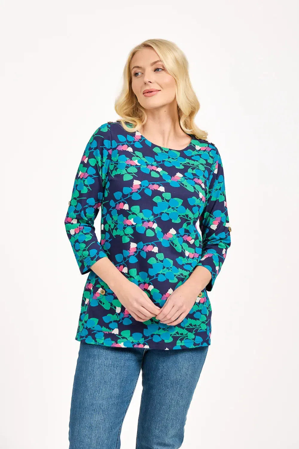 Leaf Print Tunic - Green