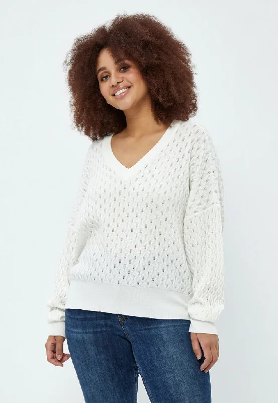 Rosalia Pearlknit Pullover Curve - Cloud Dancer