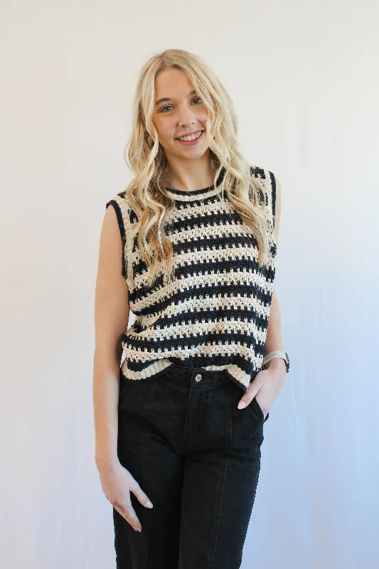 ELEANOR STRIPED CROCHET TANK BY IVY & CO